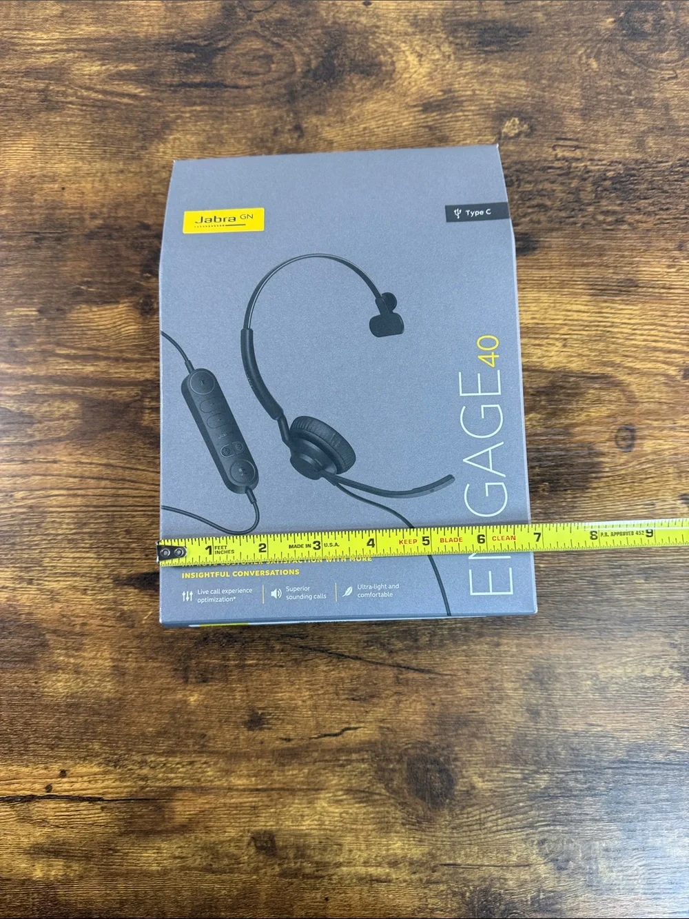 NWT Jabra Engage 40 Mono Headset in Gray, Never Opened Box